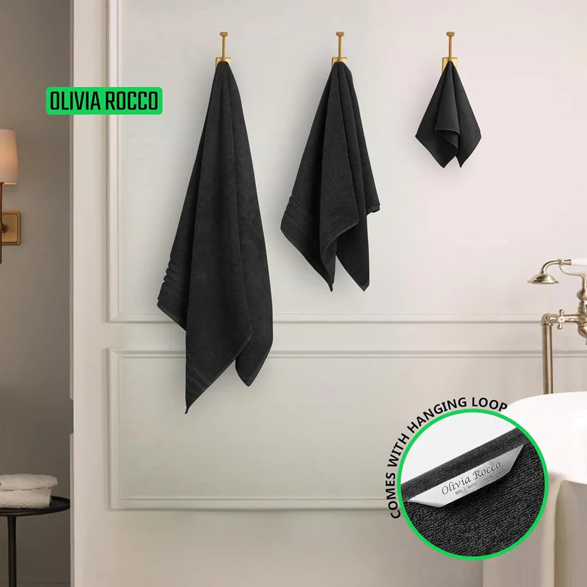 10 Piece Monaco Luxury Egyptian Cotton Towel Set 500 GSM with 4 Face Towels 4 Hand Towels 2 Bath Towels for Bathroom