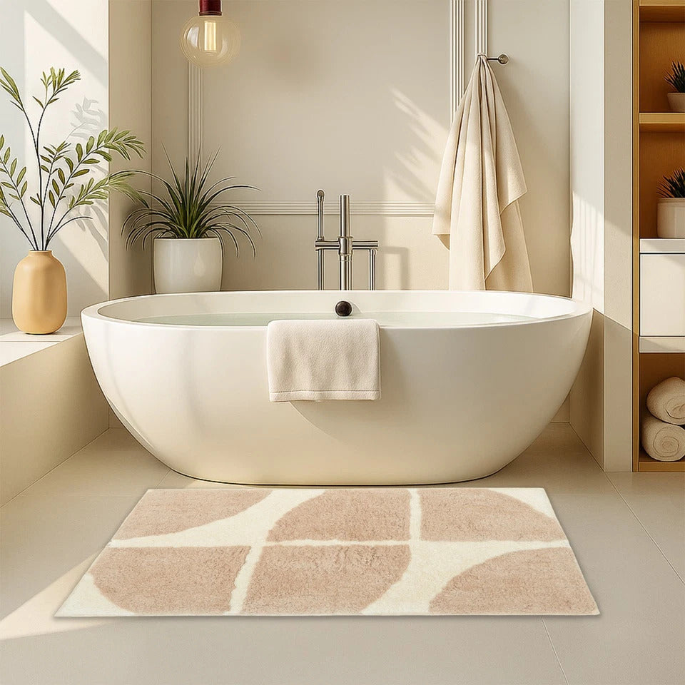 Stockholm Non Slip Bath Mat Water Absorbent 100% Cotton 4 Colours
