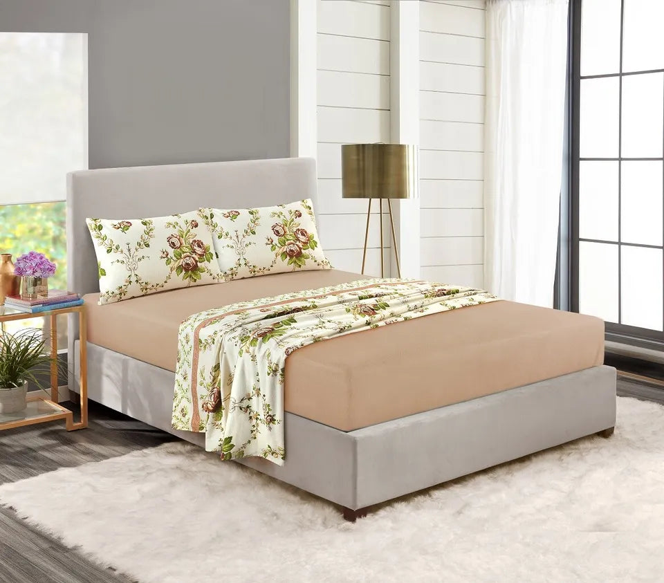 Olivia Flannelette 100% Brushed Cotton Sheet Set 3 Colours