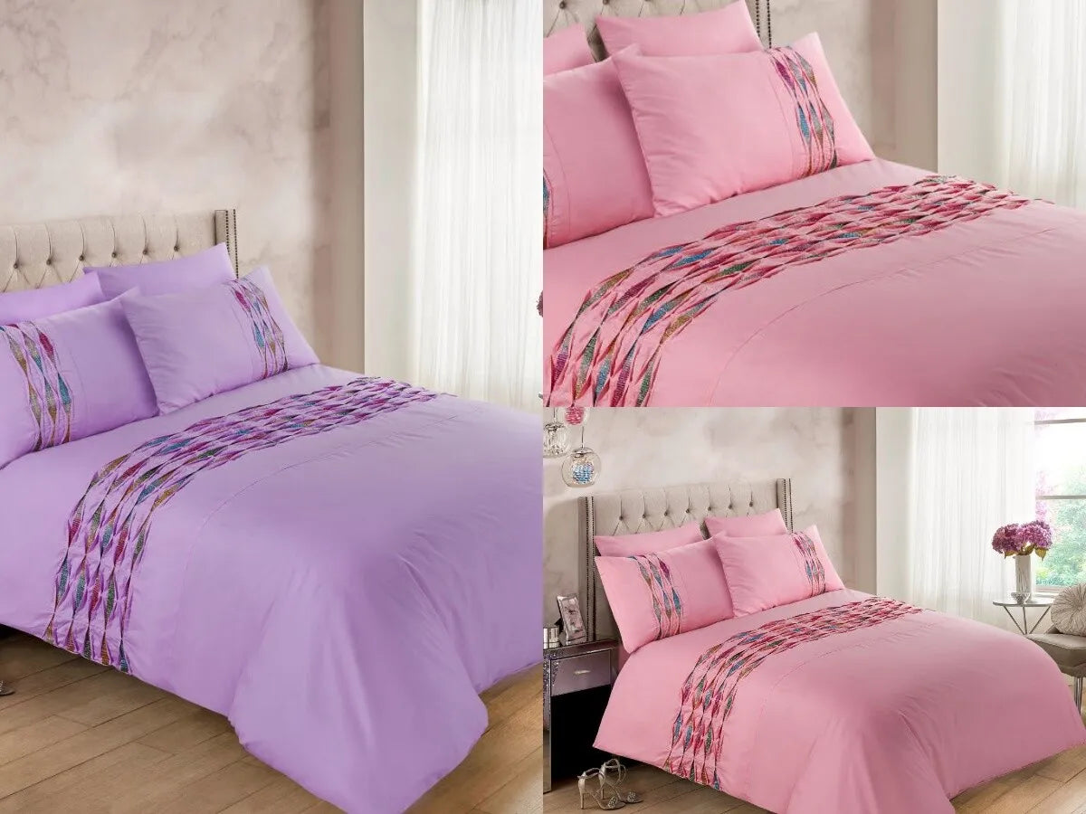 New Luxury Duvet Cover Set Hannah with Pillowcases Quilt Cover All Sizes