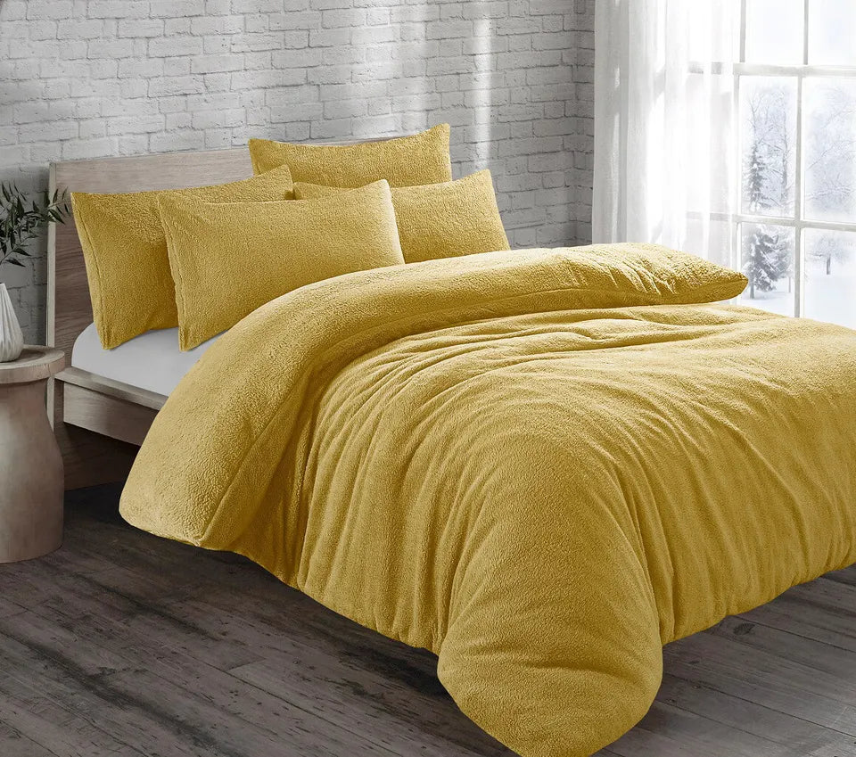 Teddy Fleece Duvet Cover Quilt Bedding Set with Pillow Case Warm & Cosy