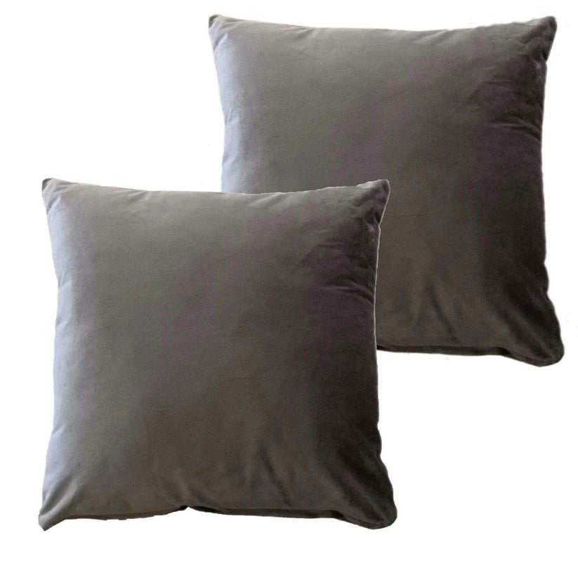 Pack of 2 Ultra-Soft Matte Velvet Cushion Covers 17x17 Inch
