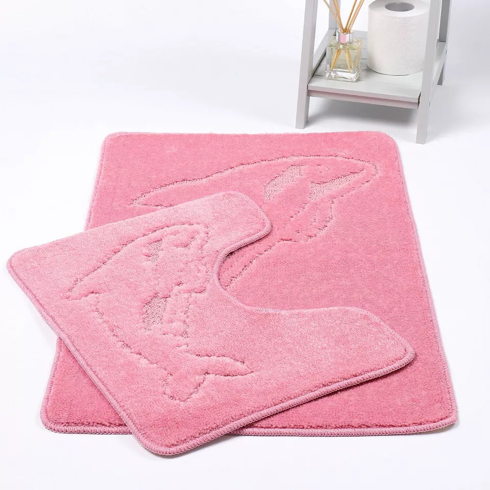 Dolphin Luxury Bath & Pedestal Mat 2 Piece 20 Colours
