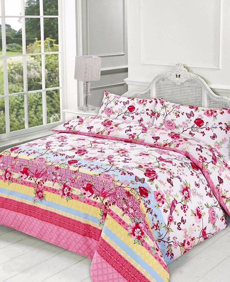 BLOSSOM Flowery DUVET COVER with Pillowcases ~ Floral Printed Quilt Cover Set