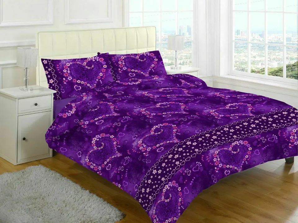 Jasmine Love Hearts Quilt Cover Set 3 Colours