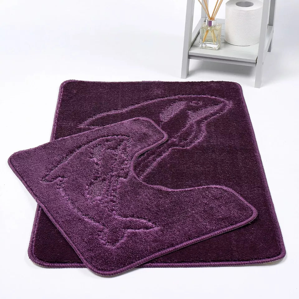 Dolphin Luxury Bath & Pedestal Mat 2 Piece 20 Colours