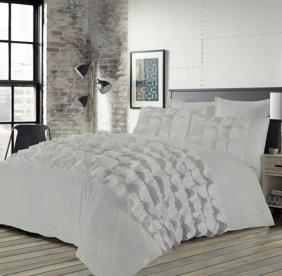 Priscilla Duvet Cover Set Frill All Sizes 3 Colours