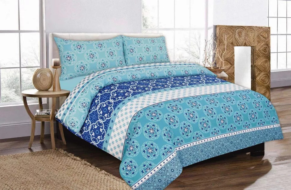 PRINTED DUVET COVER SET POLY COTTON QUILT BEDDING BEDROOM SETS DOUBLE KING SIZE