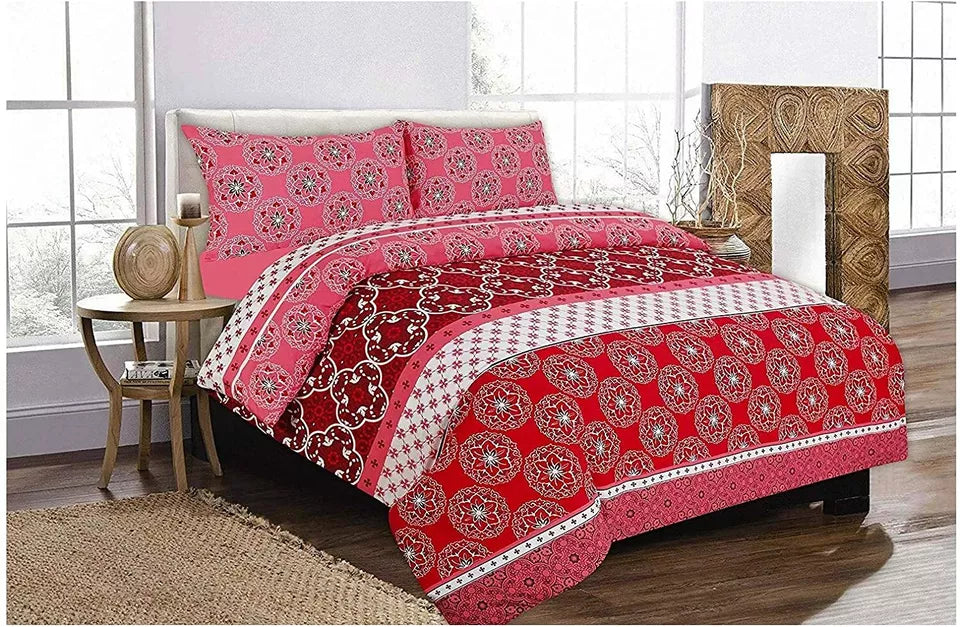 PRINTED DUVET COVER SET POLY COTTON QUILT BEDDING BEDROOM SETS DOUBLE KING SIZE