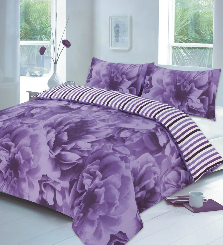 PRINTED DUVET COVER SET POLY COTTON QUILT BEDDING BEDROOM SETS DOUBLE KING SIZE