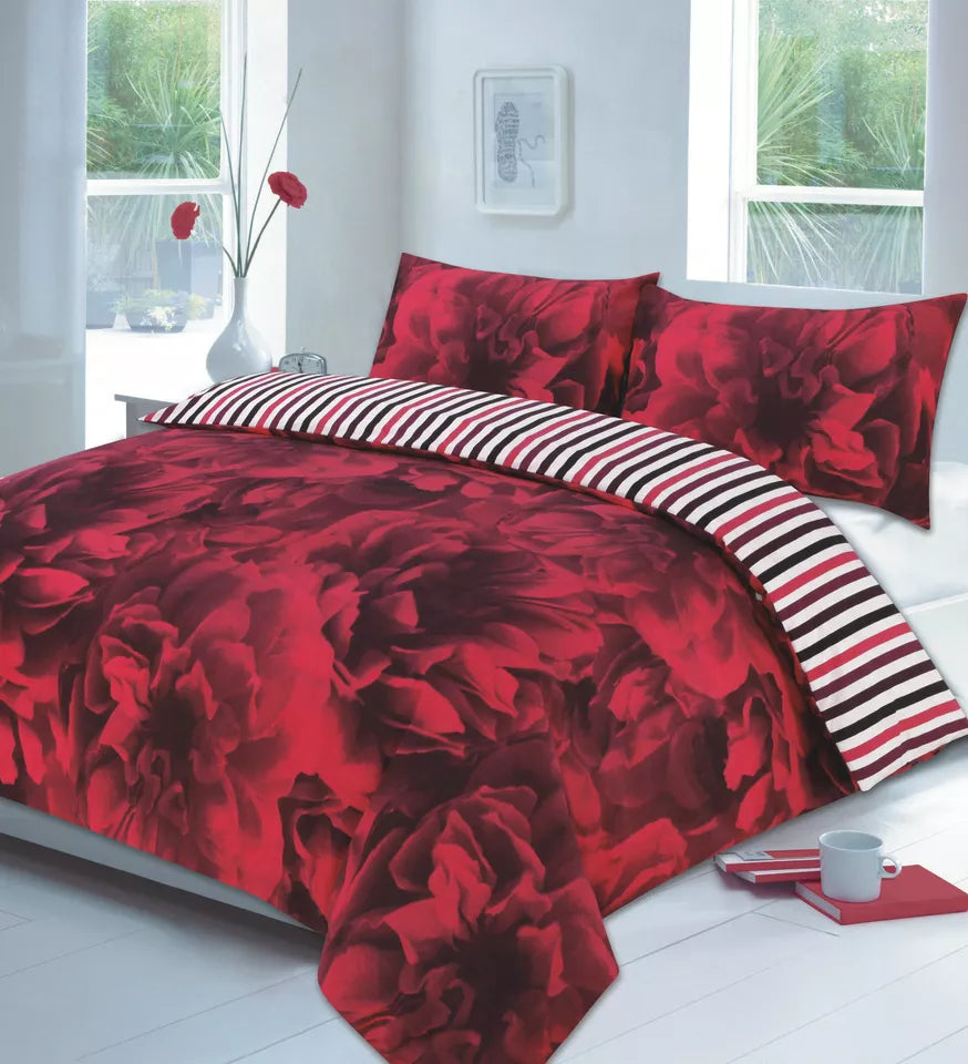 PRINTED DUVET COVER SET POLY COTTON QUILT BEDDING BEDROOM SETS DOUBLE KING SIZE
