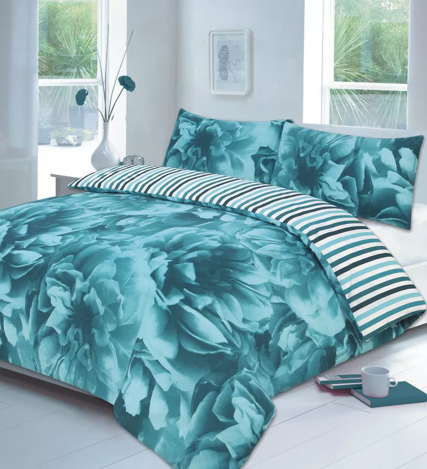 PRINTED DUVET COVER SET POLY COTTON QUILT BEDDING BEDROOM SETS DOUBLE KING SIZE