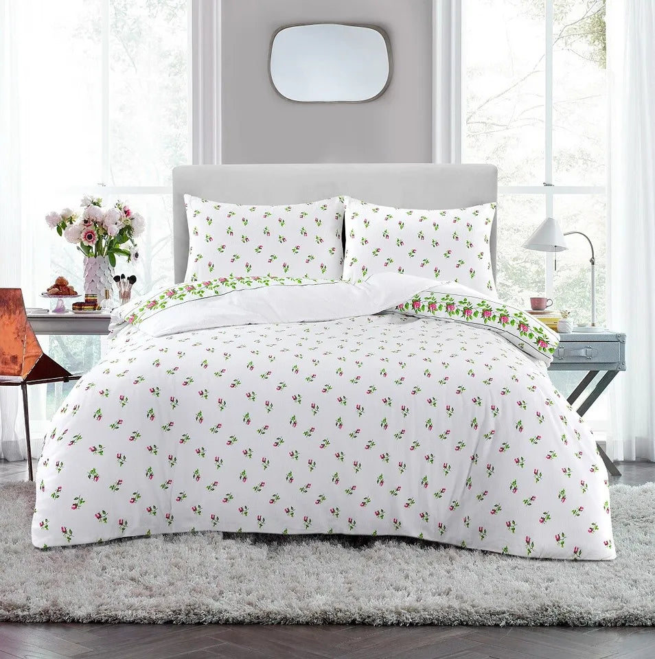 Flannelette 100% Brushed Cotton Duvet Quilt Cover Set All Sizes