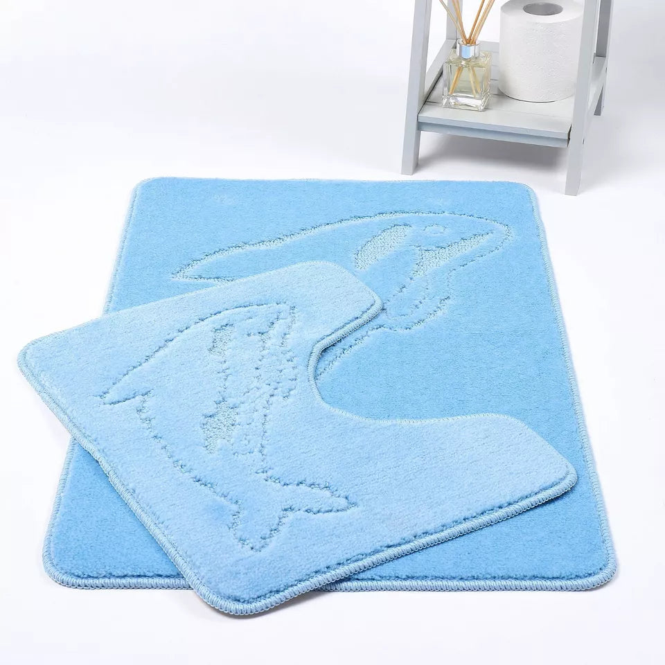 Dolphin Luxury Bath & Pedestal Mat 2 Piece 20 Colours