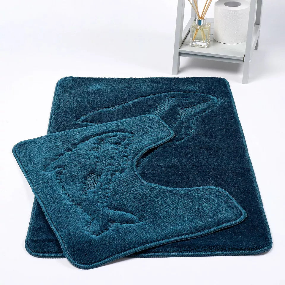 Dolphin Luxury Bath & Pedestal Mat 2 Piece 20 Colours
