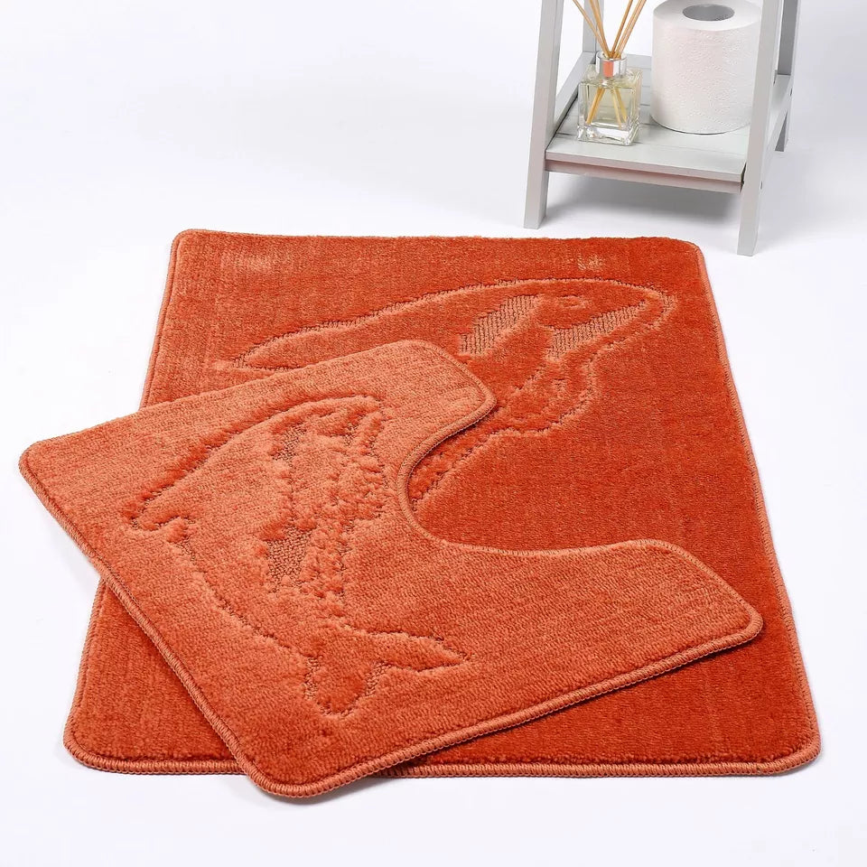 Dolphin Luxury Bath & Pedestal Mat 2 Piece 20 Colours