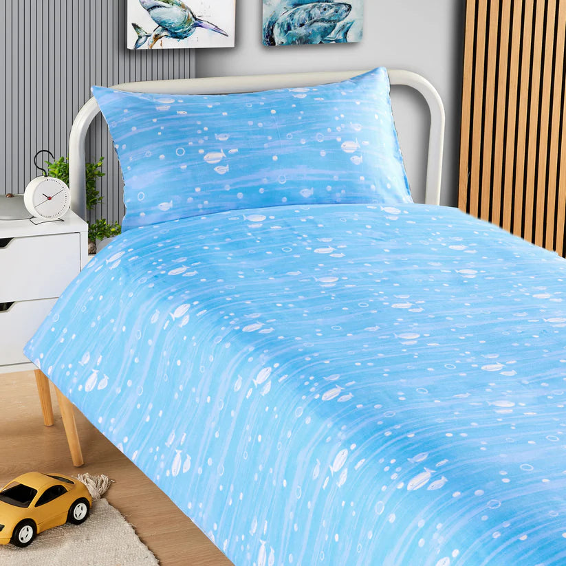 Underwater Sharks and Whales Kids Duvet Cover Set