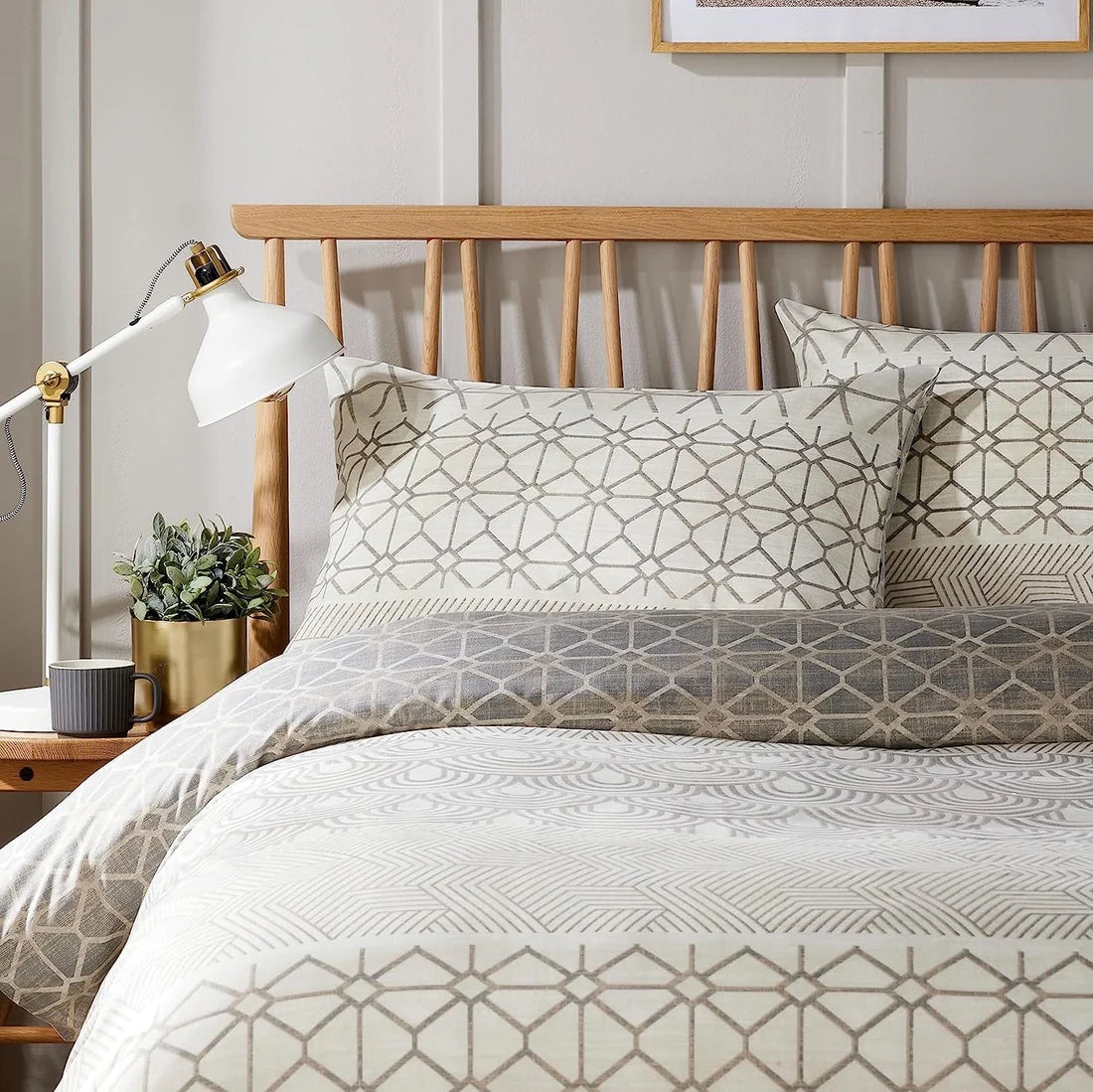 Versailles Natural Floral Reversible Quilted Duvet Cover Set