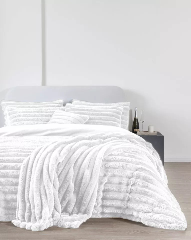 Big Cord Style Teddy Fleece Duvet Covers Soft Thermal Bedding / Throw / Curtains
