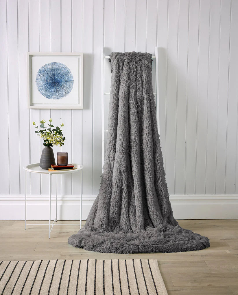 Oversized Chunky Soft Fleece Blanket Fluffy Faux Fur Throw Blanket
