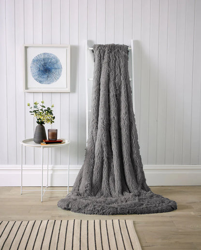 Oversized Chunky Soft Fleece Blanket Fluffy Faux Fur Throw Blanket