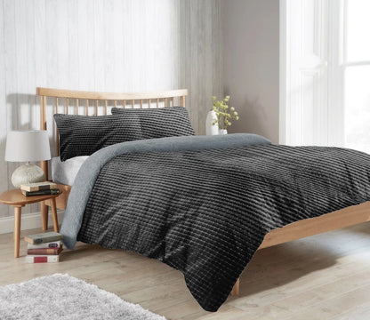 Maine Check Super Soft Fluffy Fleece Duvet Cover Set with Pillowcases