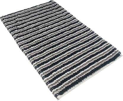 2 Piece Amalfi Super Soft Absorbent Bath Mat Set Jumbo Plush Cotton Pedestal Bath Rug with Modern Design for Bathroom