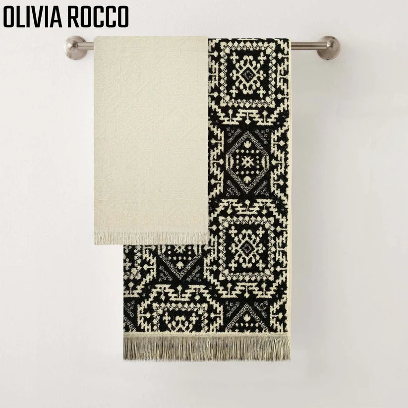 4 Piece Moroccan Towel Set 100% Cotton 500GSM High Absorbency