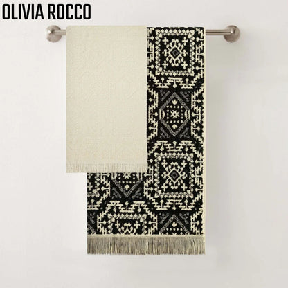 4 Piece Moroccan Towel Set 100% Cotton 500GSM High Absorbency