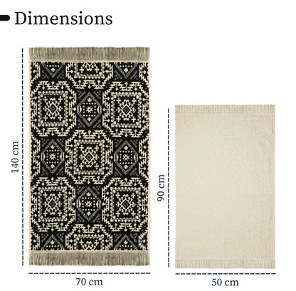4 Piece Moroccan Towel Set 100% Cotton 500GSM High Absorbency