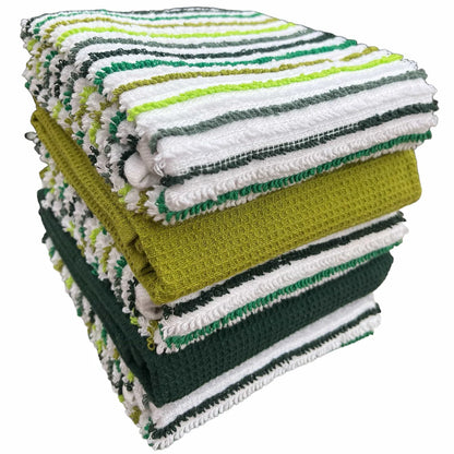5 Pack Super Absorbent Cotton Kitchen Tea Towels Striped Quick Drying