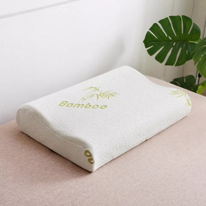 Contour Pillow Memory Foam Bamboo Removable Cover Orthopedic Head Neck Support