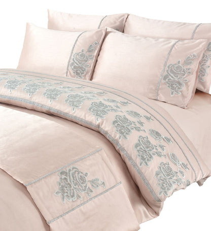 Amara Embroidered Textured Duvet Set 2 Colours