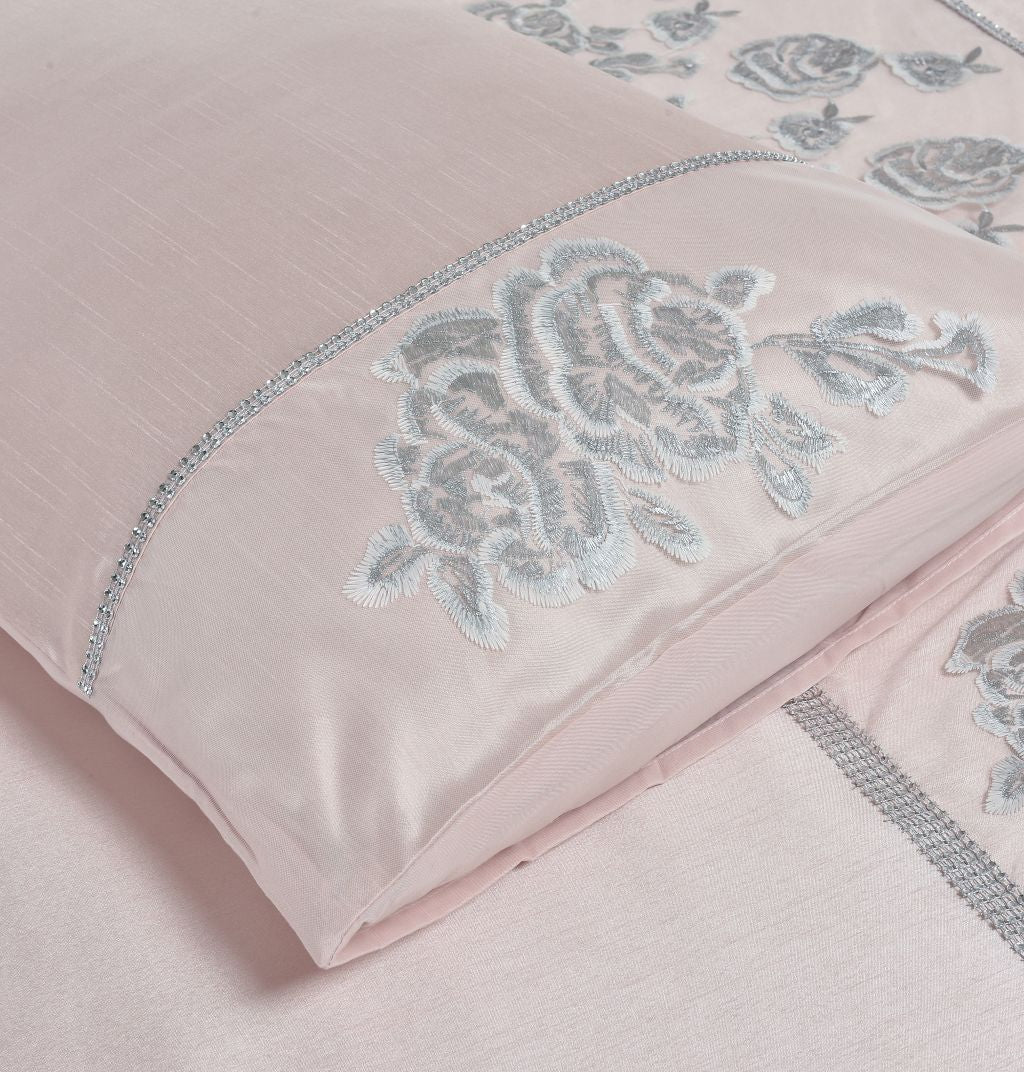 Amara Embroidered Textured Duvet Set 2 Colours