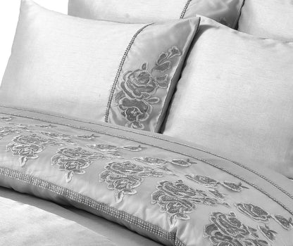 Amara Embroidered Textured Duvet Set 2 Colours