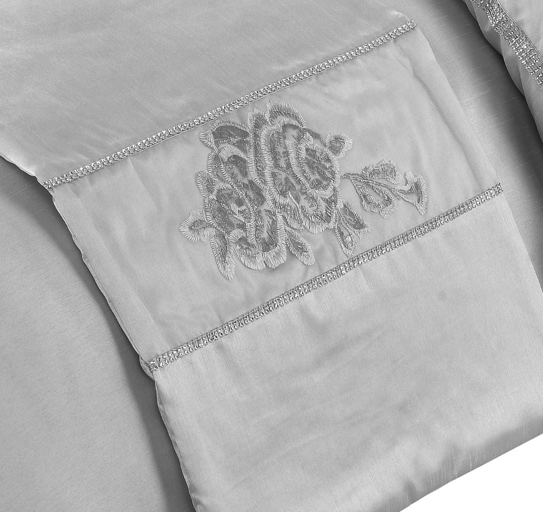 Amara Embroidered Textured Duvet Set 2 Colours