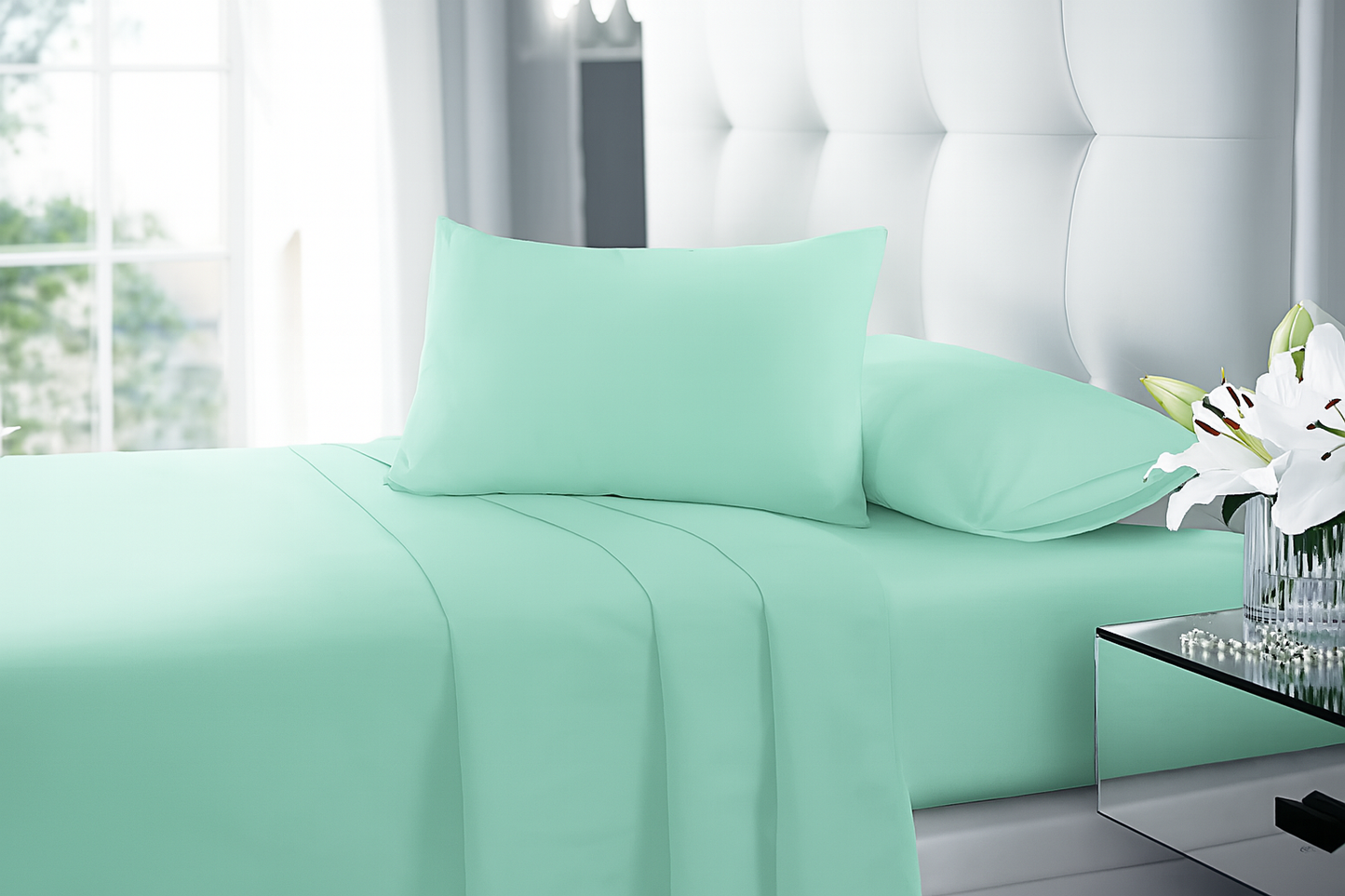 Easy Care Plain Percale Fitted Sheet 10" (25cm) Depth 22 Colours