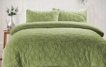 Teddy Fleece Daisy Duvet Set 3 Colours
