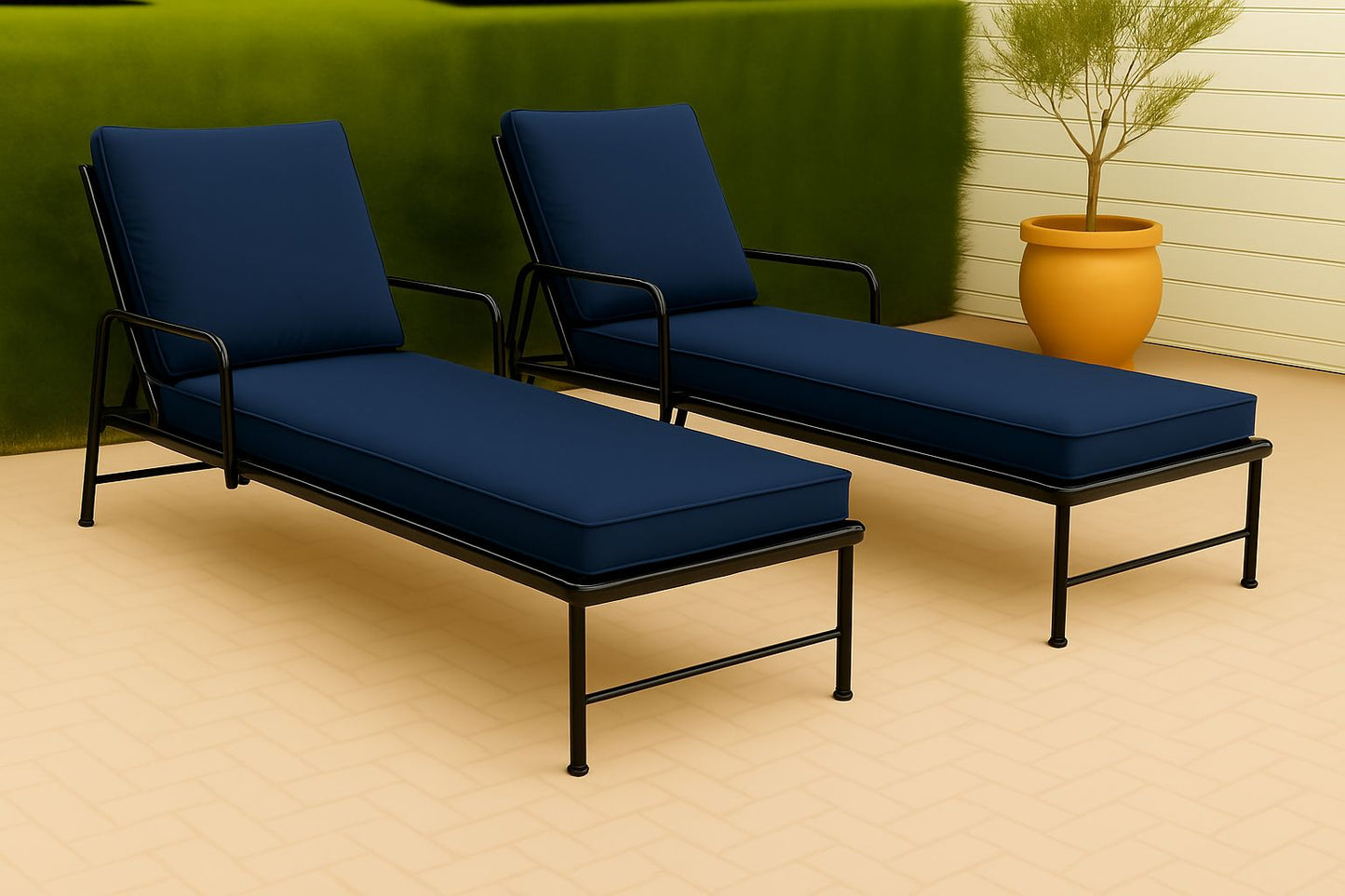 Sun Lounger Waterproof Foldable Seat Pads