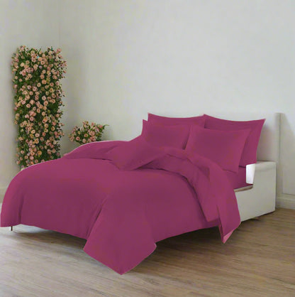 Easy Care Plain Duvet Quilt Cover with Pillow Case 22 Colours