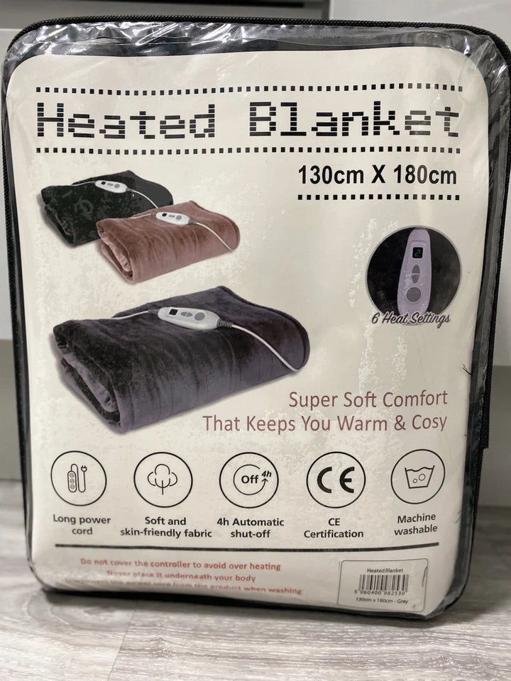 Ultra Soft Electric Heated Throw Blanket with Adjustable Heat Settings 3 Colours