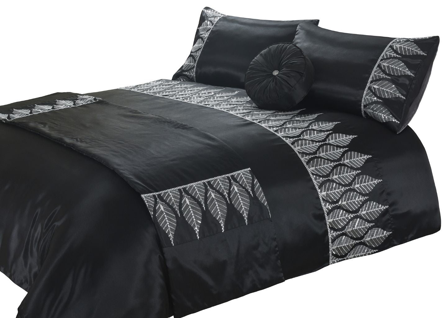 Mabel Luxury Embroidered Duvet Set Black