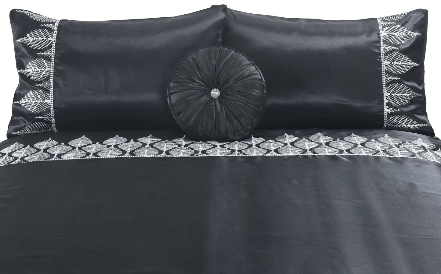 Mabel Luxury Embroidered Duvet Set Black