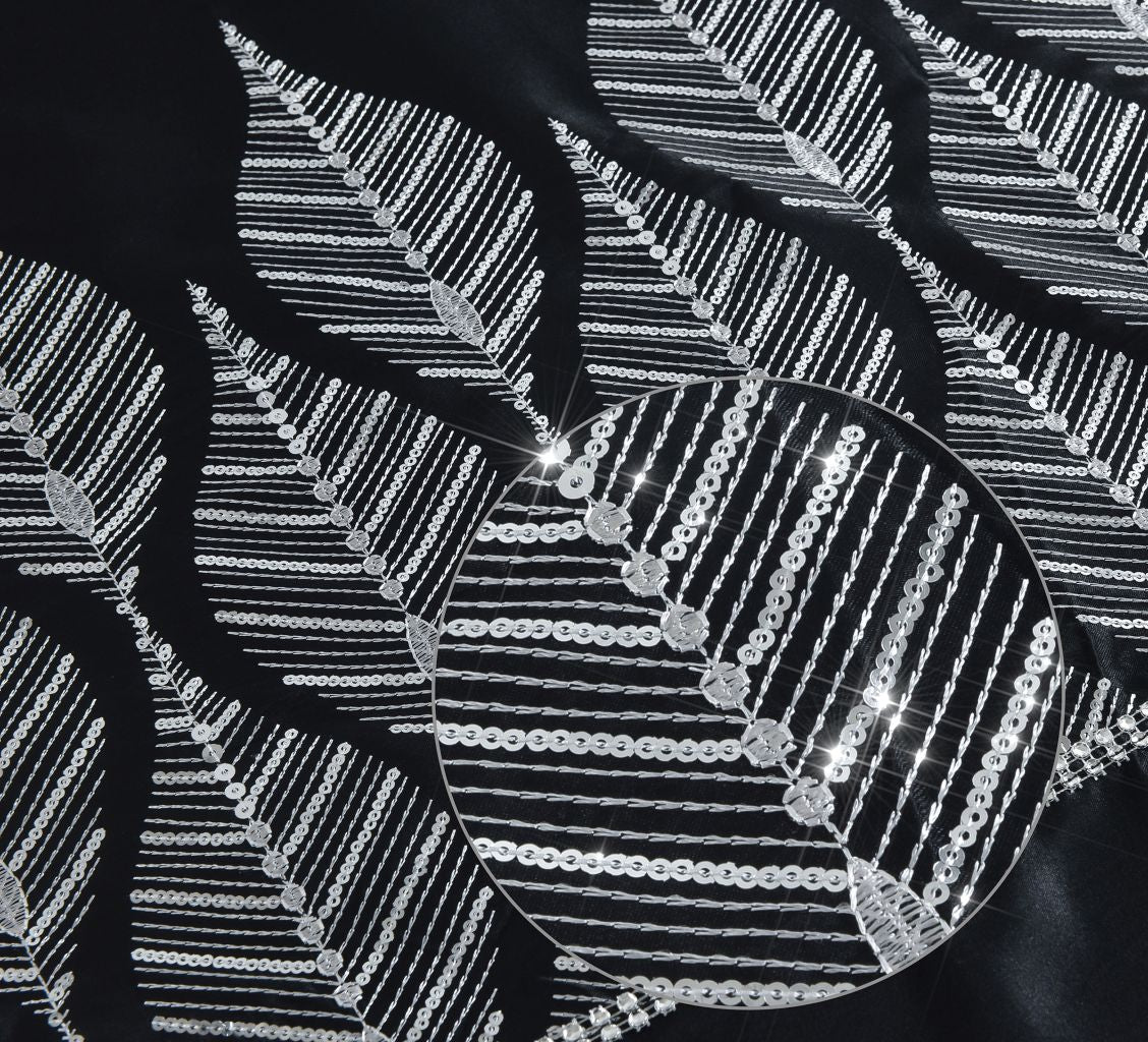 Mabel Luxury Embroidered Duvet Set Black