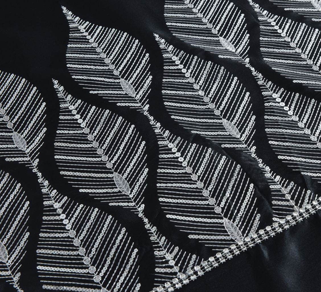 Mabel Luxury Embroidered Duvet Set Black