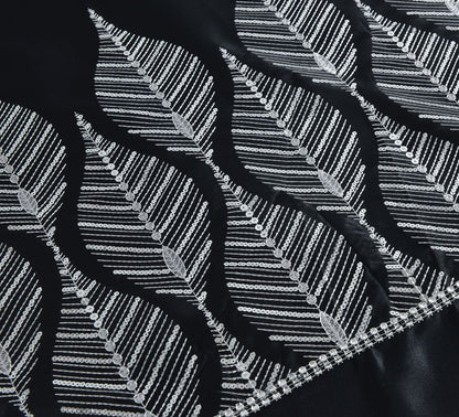 Mabel Luxury Embroidered Duvet Set Black