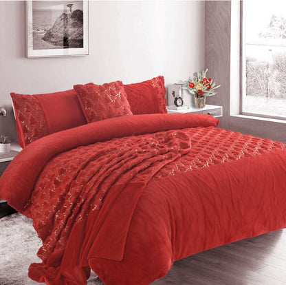 Teddy Xmas Tree Soft Duvet Set 3 Colours