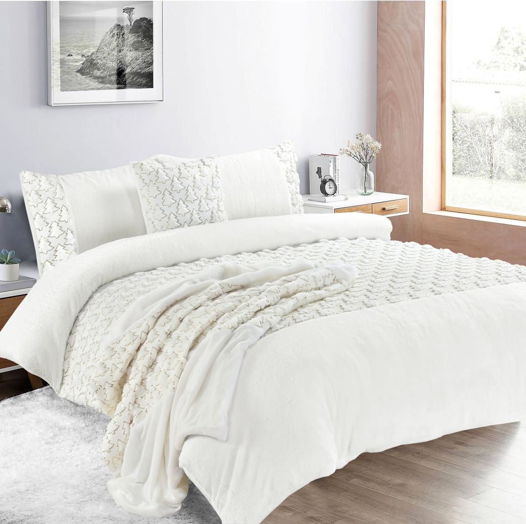 Teddy Xmas Tree Soft Duvet Set 3 Colours