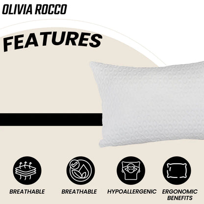 Air Flow Pillow Hotel Quality Anti-Snore Side Sleeper Prevents Overheating Neck & Back Support