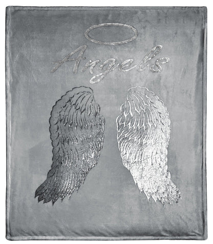 Angel Wings Luxurious Teddy Fleece Duvet Set Super Soft Faux Fur Bedding Pillow Cases Bed Throw Cushion in Pink White Grey